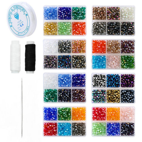 600 unids/lote 4mm Color plateado 5238 Bicone perlas cuentas espaciadoras sueltas Austria de cuentas de joyería para coser Diy suministros de fabricación de la joyería ► Foto 1/6