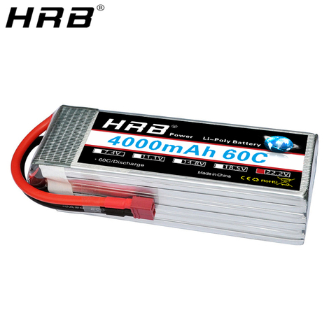 HRB-batería Lipo 6S de 22,2 V y 4000mah, XT60 Deans T XT90 EC5 TRX para multicóptero, avión de carreras, Buggy, coches, camión, piezas de control remoto ► Foto 1/6