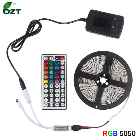 Tira de luces LED RGB 5050 cinta Flexible impermeable de 12v, 5M, 10M, 15M, con adaptador de corriente, Bluetooth, WiFi, para habitación ► Foto 1/6