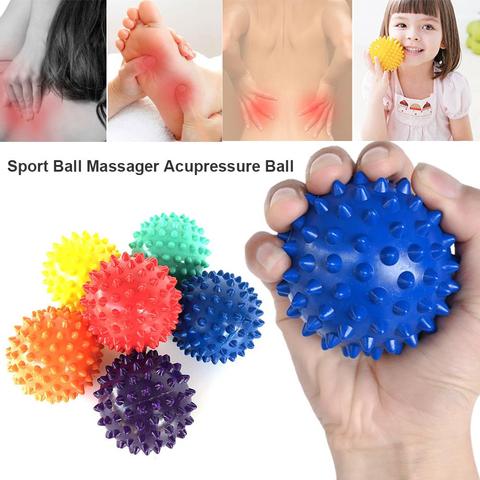 Spiky Ball Trigger Point Fitness mano dolor en el pie alivio del músculo Relax Ball alivio del dolor fascitis Plantar Reliever Hedgehog 7cm Bal ► Foto 1/6