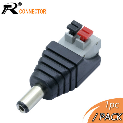 Conector R, 1 unidad de alimentación DC macho y hembra de 5,5x2,5mm, conector adaptador, Cable comprimido conectado para tiras LED de 12V ► Foto 1/6