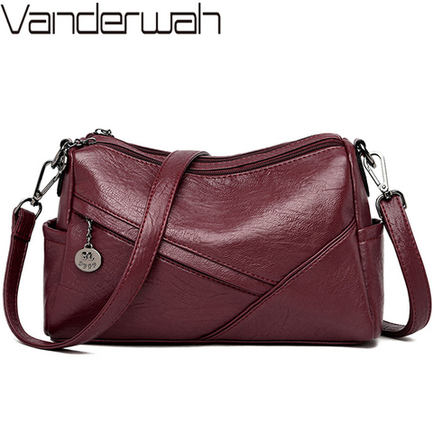 Bolso de mano Vintage de cuero suave para mujer, bandolera cruzada pequeña de lujo ► Foto 1/6