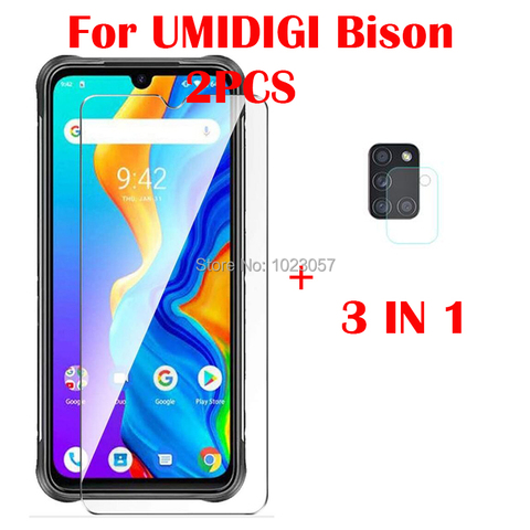 2-en-1 cámara de vidrio templado para UMIDIGI bisonte pantalla cristal Protector para UMIDIGI bisonte 2.5D de vidrio ► Foto 1/6