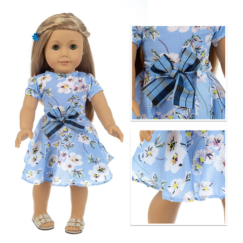 Nuevo conjunto de vestido de otoño apto para muñeca de Niña Americana ropa de muñeca de 18 pulgadas, los zapatos no están incluidos. ► Foto 1/6