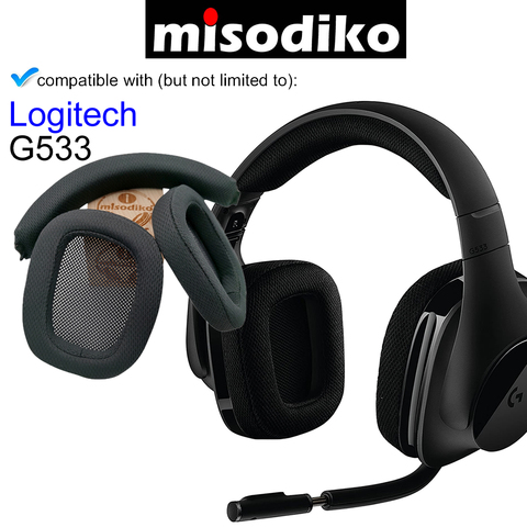 Misodiko-almohadillas para las orejas de repuesto, Kit de diadema para Logitech G533, auriculares inalámbricos para juegos, piezas de reparación de auriculares ► Foto 1/6