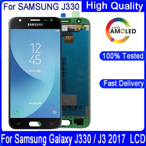Recambio de pantalla táctil LCD para SAMSUNG GALAXY J3 2017 J330 J330F SM-J330F, Original, 5,0