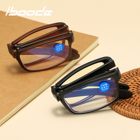 Iboode-gafas de lectura plegables con luz azul para hombre y mujer, anteojos para leer con marco TR90 + 1 1,5 2 2,5 3 3,5 + 4 ► Foto 1/6