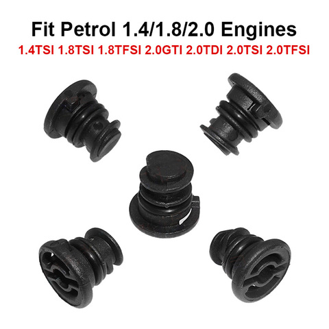 5x Tapón de Sumidero de Aceite de Plástico 1,8 TSI 2,0 TFSI Tapón de Drenaje de Cárter de Aceite del Motor de Gasolina para Audi A3 A4 A5 Seat Ibiza Leon III ST Polo Passat B8 Golf VII Skoda Octavia Superb 06L103801 ► Foto 1/5