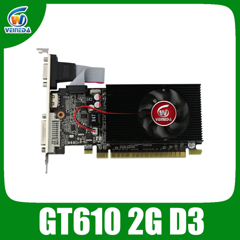 Tarjeta gráfica VEINIDA, GT610, pantalla vga, tarjetas de 2GB, DDR3 700/1000MHz para nVIDIA Geforce Game PC ► Foto 1/5