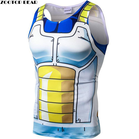 Camisetas sin mangas de Anime 3D para hombre, camisetas de manga corta, chaleco de Goku, ropa de Fitness para culturismo, ropa de calle, ZOOTOP BEAR ► Foto 1/6