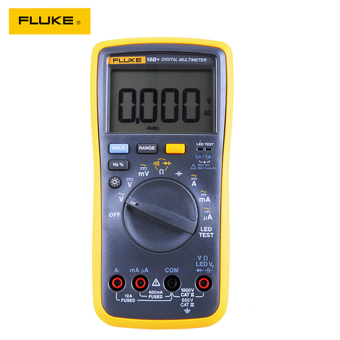 Último Fluke 18B + Plus + AC DC tensión actual multímetro Digital DMM con LED DE envío ► Foto 1/6