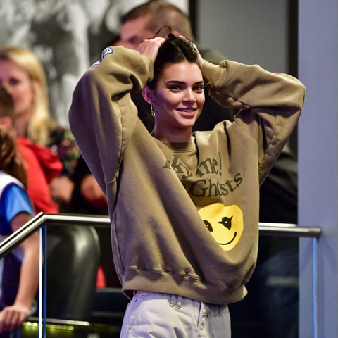 Kendall Jenner ropa sudadera I See Ghosts Hip Hop Pullover sudaderas Kardashian Streetwaear mujer Graffiti Sudadera con capucha y estampado de llamas ► Foto 1/6