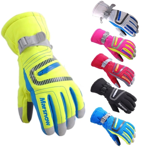 Guantes de esquí de snowboard cálidos para invierno, manoplas de nieve para hombre y mujer, impermeables, transpirables, aire S/M/L/XL ► Foto 1/6