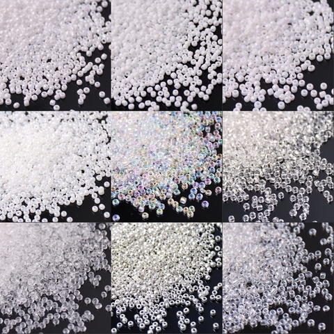 Serie Blanca de cristal checo Seedbeads Multi tamaño 1,5mm 2mm 3mm 4mm espaciador abalorios redondos para la fabricación de la joyería DIY Ropa Accesorios ► Foto 1/6