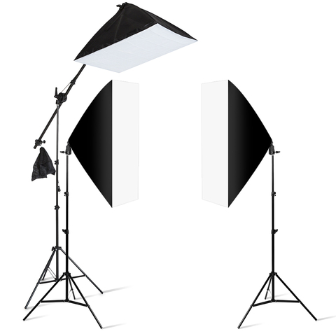 Kit de iluminación Softbox para fotografía, sistema de luz continua profesional, caja suave para equipo de estudio fotográfico, bolsa de trípode, 50x70CM ► Foto 1/6