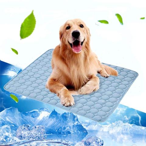 Alfombrilla de seda de hielo para perros, alfombra refrescante para verano, transpirable, manta a prueba de humedad, sofá, cojín de enfriamiento para dormir ► Foto 1/6