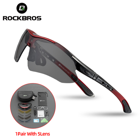 ROCKBROS Ciclismo Gafas 5 Lentes de Sol Para Hombres Mujeres Polarizadas Deporte de Carreras de Bicicleta de La Bici Gafas Ciclismo Gafas ► Foto 1/6