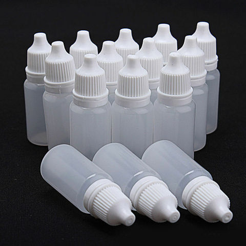 100 unids/lote 10ml de plástico vacío gotero compresible del ojo de las botellas del Dropper del líquido muestra los ojos gota botella rellenable botella de ► Foto 1/6