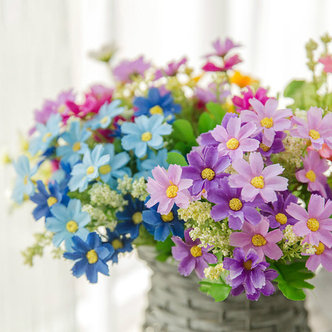 7 horquillas Margarita Gerbera Artificial ramo de Flores para la casa jardín decoración boda DIY arcos Pared de Flores ramo de novia Flores ► Foto 1/6