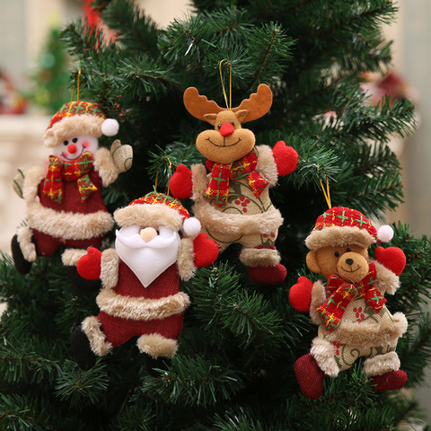 Adornos de Navidad de Feliz Año Nuevo, regalo de Navidad artesanal, Papá Noel, muñeco colgante de árbol de muñeco colgante, decoraciones colgantes para el hogar ► Foto 1/6