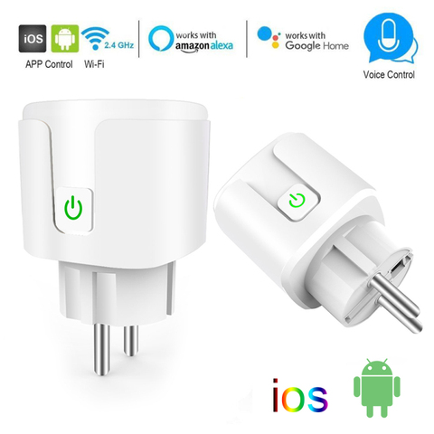 Smart Life-enchufe inteligente de la UE con WiFi, adaptador de 16A, 100-240V, Control remoto inalámbrico por voz, Monitor de potencia, temporizador, enchufe para Google Home, Alexa ► Foto 1/1