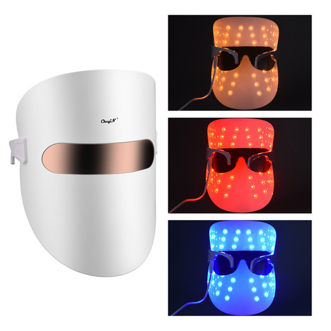 Mascarilla Facial de terapia de luz LED, 3 colores, antiedad, antiarrugas, herramientas para SPA Facial, instrumento de belleza, dispositivo para apretar la piel ► Foto 1/6