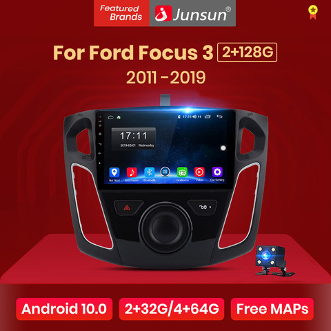 Junsun V1 Carplay Android 10 AI Control de voz auto Radio Multimedia reproductor de vídeo para Ford Focus 3 2011-2022 navegación no 2din ► Foto 1/6