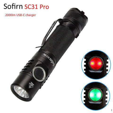 Sofirn-linterna LED para caza y Camping, linterna de 6500K SC31 Pro de 2000lm, recargable por USB C, Anduril ► Foto 1/6