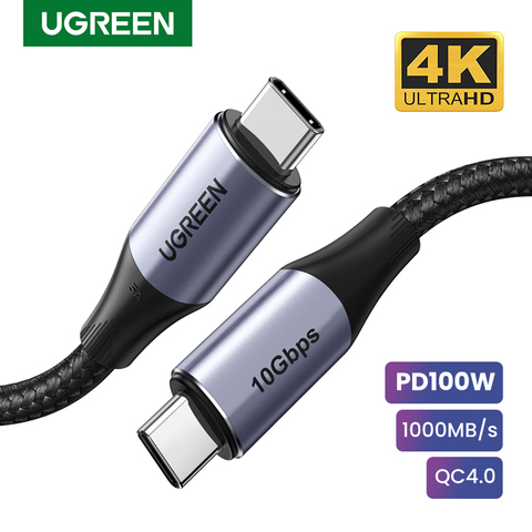 Cable USB C a tipo C Ugreen 5A para Macbook Pro PD100W USB 3,1 Gen 2, Cable USB C rápido para Samsung S9 Note 9, Cable de carga rápida ► Foto 1/6