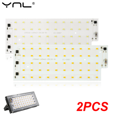 2 unids/lote 50W LED Luz de inundación AC 220V 240V 2835 SMD foco reflector de LED de la calle paisaje de la lámpara para DIY de iluminación ► Foto 1/6