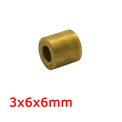 5 unids/lote 3x6x6mm de aleación de cobre de 3mm casquillo latón pequeño cojinete 6mm de aceite mini bronce sinterizado bush ► Foto 1/2