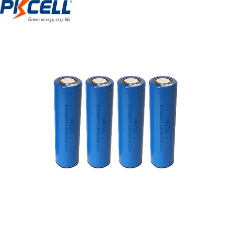 PKCELL-batería LiFePO4 18650 1500mAh 3,2 V lifepo4 IFR 18650, celda de batería recargable de iones de litio para herramientas eléctricas, 4 Uds. ► Foto 1/2