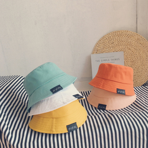 Sombrero de verano para bebé, gorra de pescador lisa, ocio, Unisex, gorra de Sol para bebé, gorra de niño, niña, sombreros de pescador ► Foto 1/1