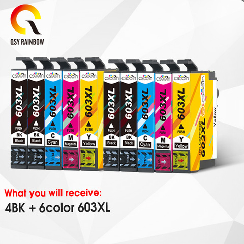 QSYRAINBOW-cartucho de tinta T603XL 603XL, Compatible con Epson XP-2100, XP-2105, XP-3100, XP-3105, XP-4100, XP-4105, WF-2810 ► Foto 1/6