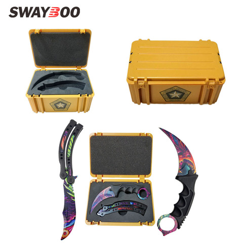 Swayboo-Juego de cuchillos plegable CS GO Karambit, caja de almacenamiento de plástico vacía con forma de mariposa ► Foto 1/6