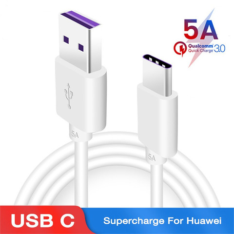 USB Original 5A tipo C Cable para Huawei P40 P30 P20 Pro lite amigo 20 30 Pro lite 10 Plus tipo-C sobrecargar Super cargador de Cable ► Foto 1/6