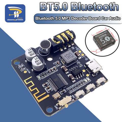 Caja de placa decodificadora de MP3 BT5.0 con Bluetooth 5,0, receptor de Audio Pro, reproductor de MP3 sin pérdidas, módulo amplificador de música estéreo inalámbrico ► Foto 1/6