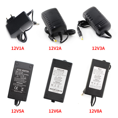 AC DC 5V 12 V 24V fuente de alimentación 1A 2A 3A 5A 6A 8A transformadores 220V a 12 V 5V fuente de alimentación 12 V 12 V 6V 8V 9V 10V 14V 15V controlador de LED ► Foto 1/6