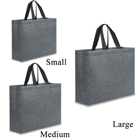 Bolso de compras reutilizable de gran tamaño para mujer, bolsa Eco plegable gris, bolso de viaje, de compras de lona ► Foto 1/6