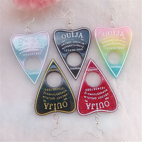 Ouija-pendientes colgantes de resina brillante para mujer, 1 par, amuletos de joyería de moda ► Foto 1/6