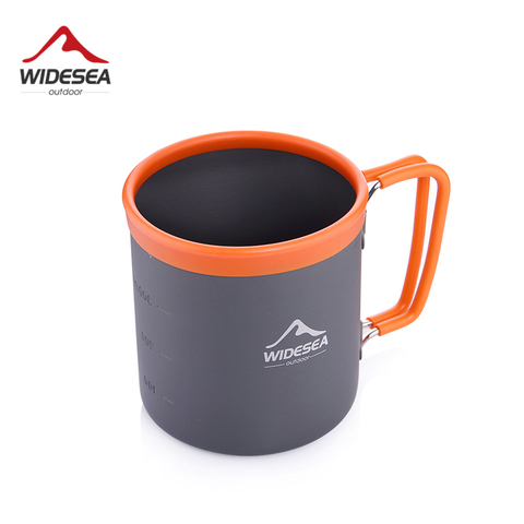 Widesea-taza de aluminio para acampada, taza para exteriores, vajilla de Turismo, equipo de cocina para picnic, bebida de café turística, senderismo ► Foto 1/6