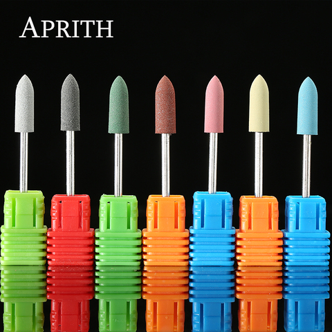 APRITH-pulidor de silicona para uñas, 7 colores, broca para máquina de manicura eléctrica, Alisador, herramientas para uñas ► Foto 1/6