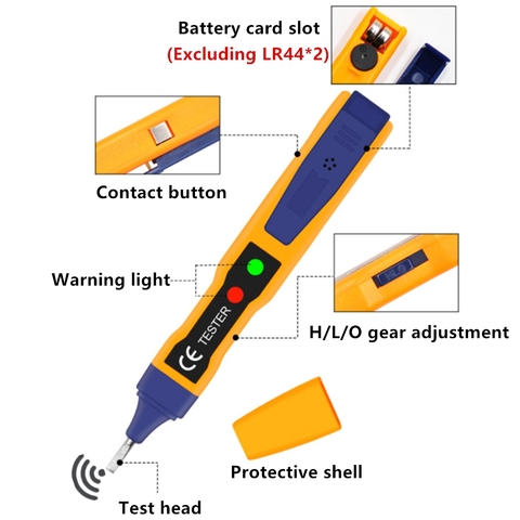 Bolígrafo Detector de voltaje continuo sin contacto, medidor de voltaje de CA/CC, bolígrafo eléctrico compacto, lápiz de prueba de batería de voltaje ► Foto 1/6