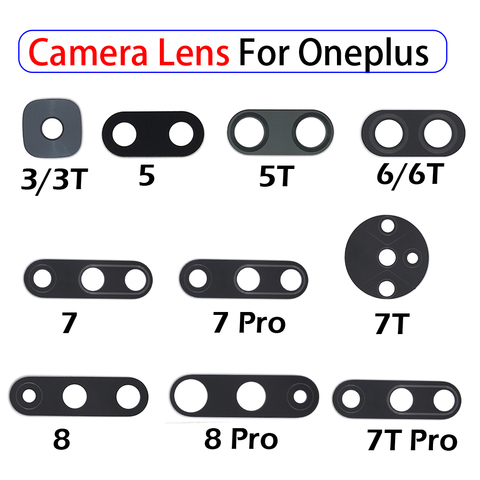 Lente de Cristal de cámara posterior para Oneplus 3, 5, 5T, 6, 6T, 7, 7t, 8 Pro, con pegamento adhesivo, novedad ► Foto 1/6