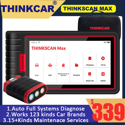 Thinkcar-herramientas de diagnóstico Thinkscan Max Auto OBD2, sistema completo de codificación ECU, Control bidireccional, reinicio de 28 Launch CRP909X MK808 ► Foto 1/6