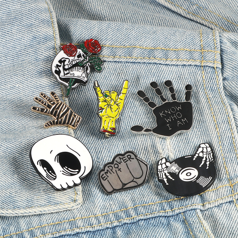 Punk estilo broche hechicero mágico cranio vampiro Rosa pin de botón denim Chaquetas broches placa regalos joyería gótica dropshipping. Exclusivo. ► Foto 1/6