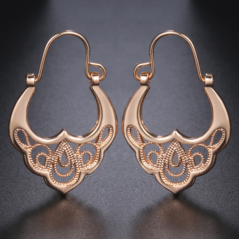 Davieslee-pendientes de joyas de oro rosa para mujer, diseño de flores, moda para chicas, regalos 585 DGE193, 2022 ► Foto 1/6