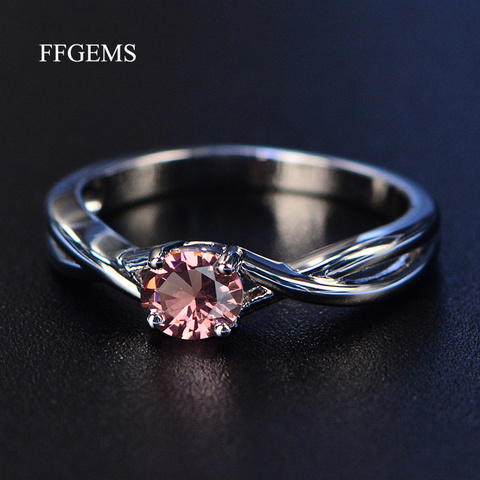 FFGems-Anillo de plata de primera ley y amatista para mujer, sortija, plata esterlina 925, piedra preciosa, zafiro azul, aguamarina, compromiso ► Foto 1/6