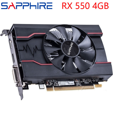 Tarjeta de Video zafiro RX 550 4GB 128Bit GDDR5, tarjetas gráficas para AMD RX 500 series, tarjetas VGA RX550 DisplayPort HDMI DVI usadas ► Foto 1/1