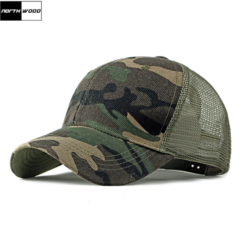 NORTHWOOD-gorra de béisbol con camuflaje para hombre y mujer, gorro de béisbol con malla, Snapback, transpirable, para exteriores ► Foto 1/6